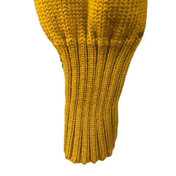 Vintage Iowa State Mustard Yellow Collegiate Sweater 60's Large Distressed Wool - Picture 10 of 13